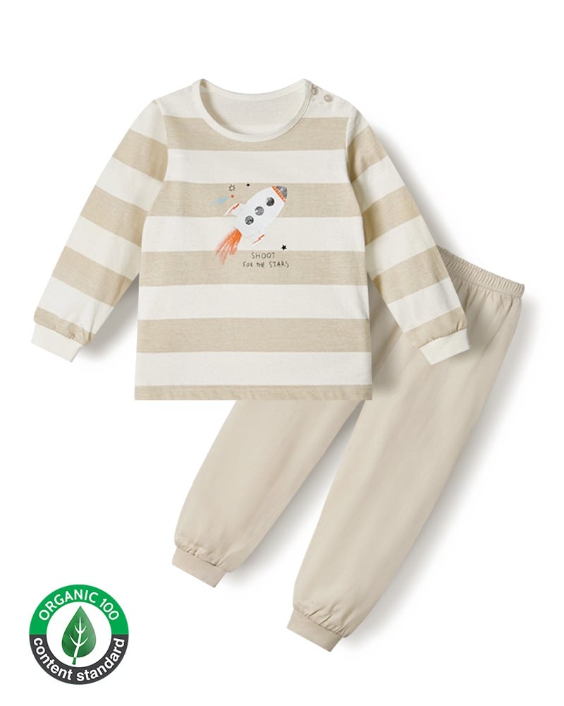 Bộ đồ dài cotton mịn dáng rộng bé trai U1315