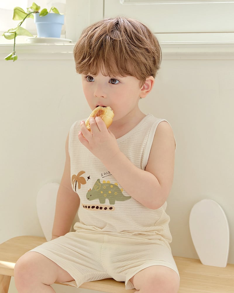 Bộ đồ ba lỗ cotton giấy bé trai U4112