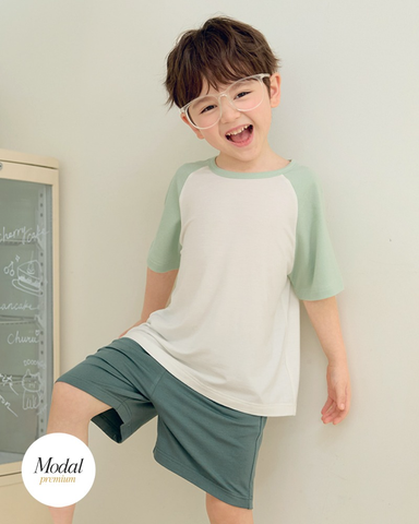 Bộ đồ ngắn mặc nhà vải Tencel Modal siêu mềm mát bé trai và bé gái U3235