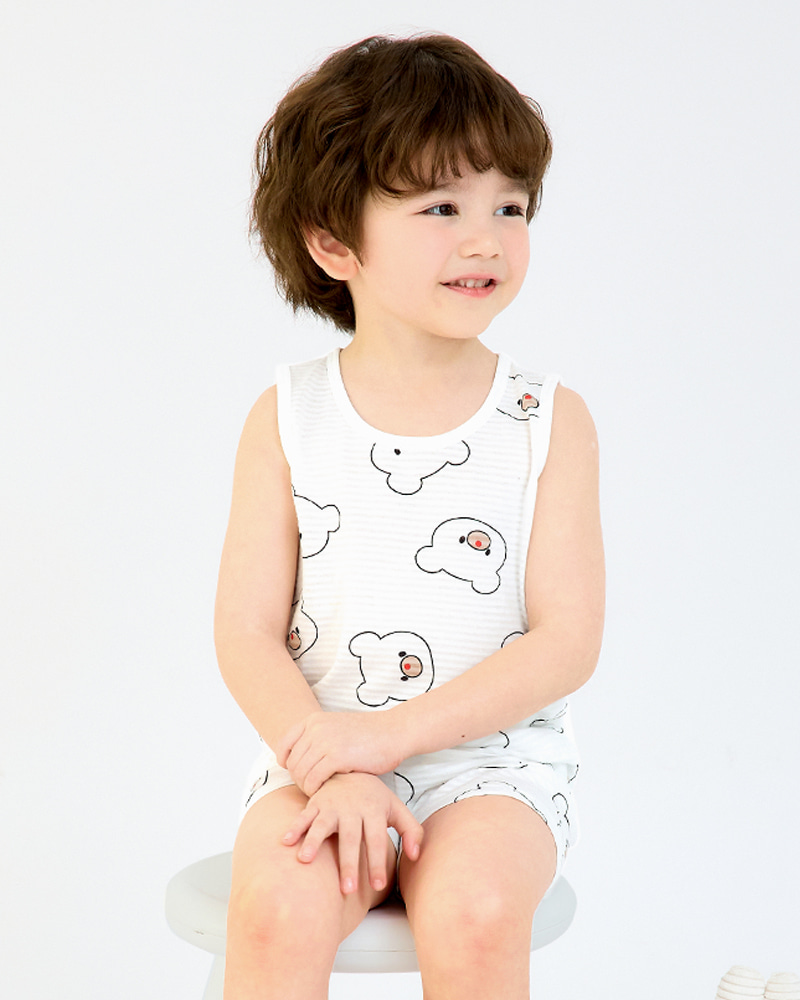 Bộ đồ ba lỗ cotton giấy bé trai và bé gái U4099