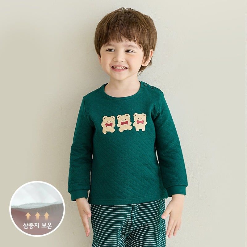 [Lẻ size] Bộ đồ dài chần bông 3 lớp cho bé trai và bé gái U8004