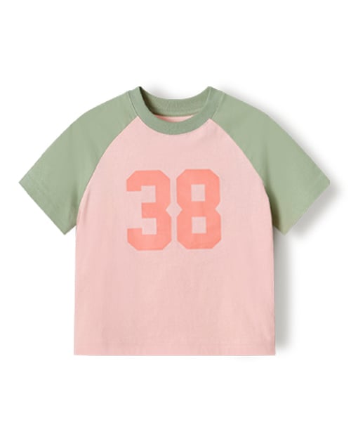 Áo thun tay ngắn Raglan vải cotton cho bé trai và bé gái U900N