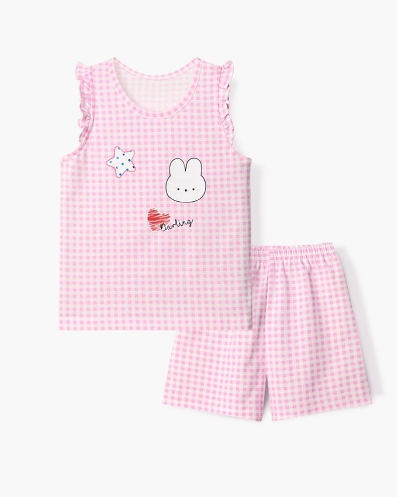 Bộ đồ ba lỗ cotton mịn bé gái U4108
