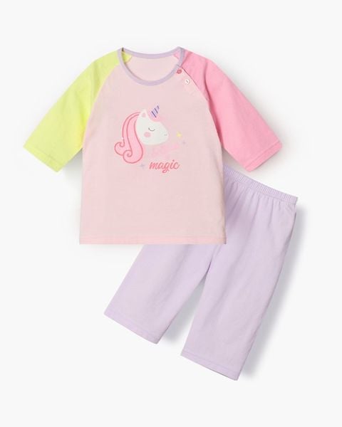 Bộ đồ lửng cotton mịn bé gái U2171