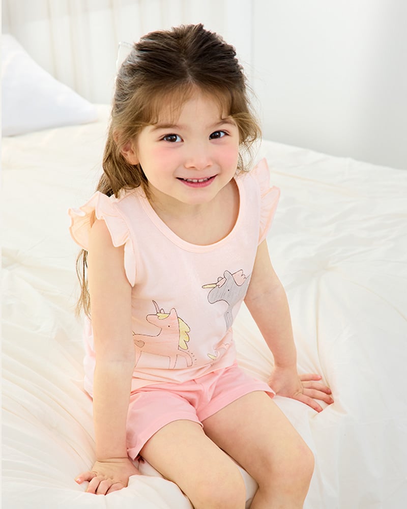 Bộ đồ ba lỗ cotton mịn bé gái U4102