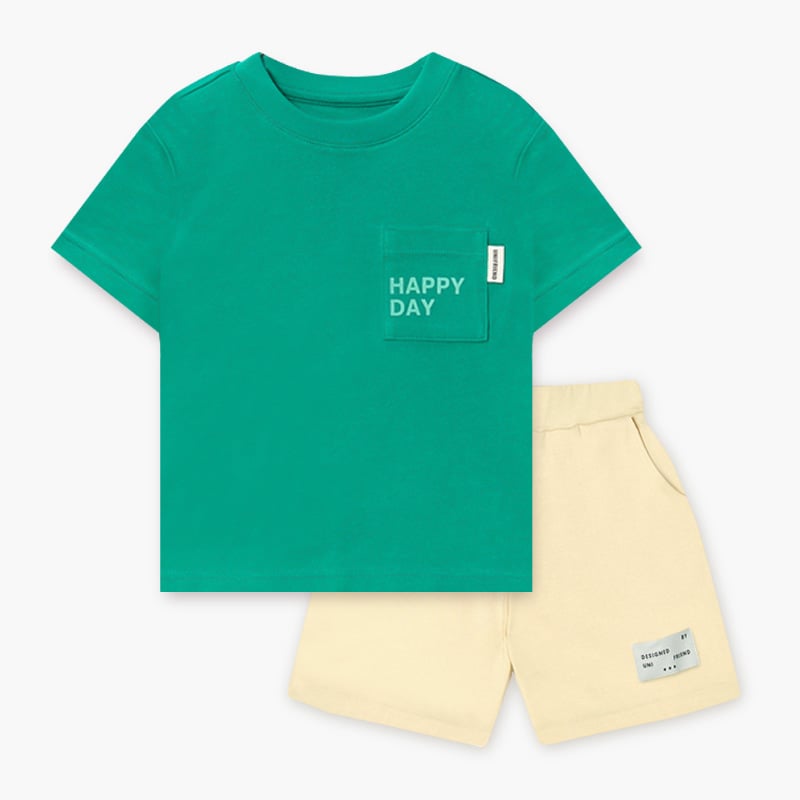 [Lẻ size] Bộ đồ ngắn dạo phố cotton cho bé trai và bé gái lẻ size U8014