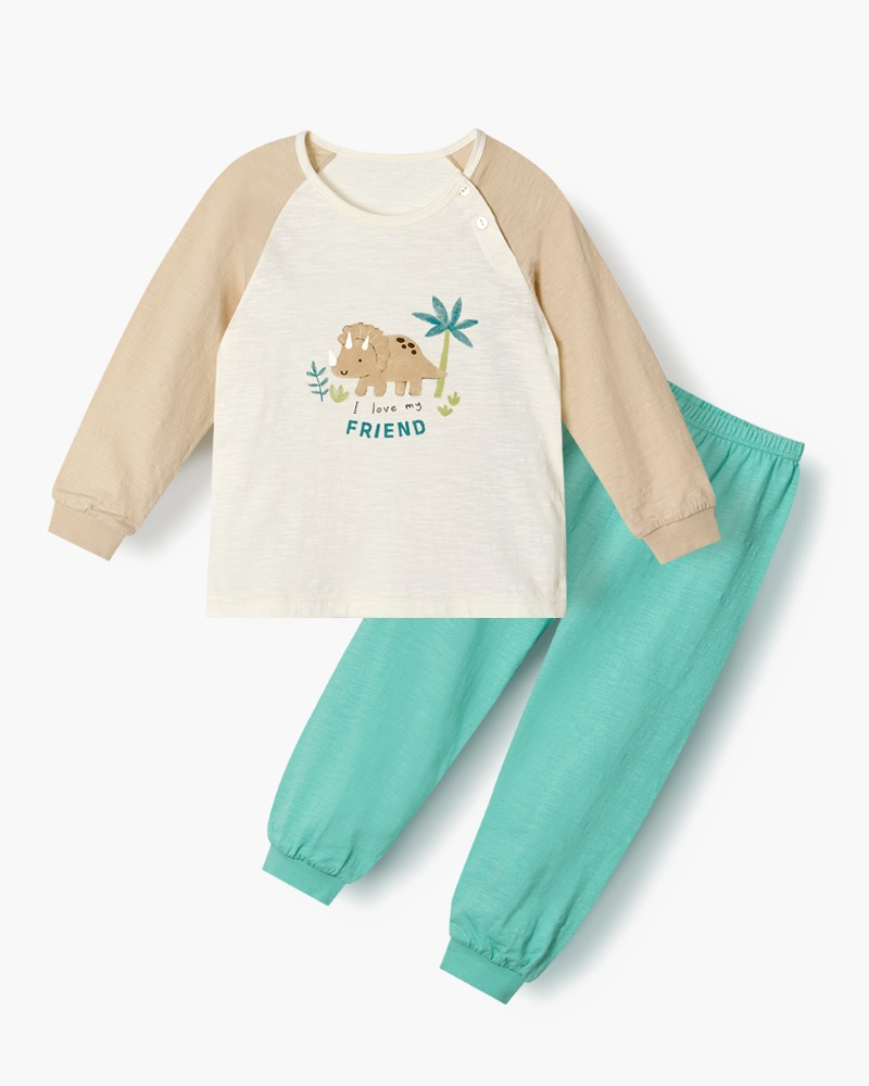 Bộ đồ dài cotton mịn dáng rộng bé trai U1305