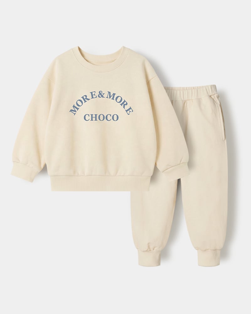 Bộ đồ dài dáng rộng vải nỉ da cá cotton bé trai và bé gái U1338