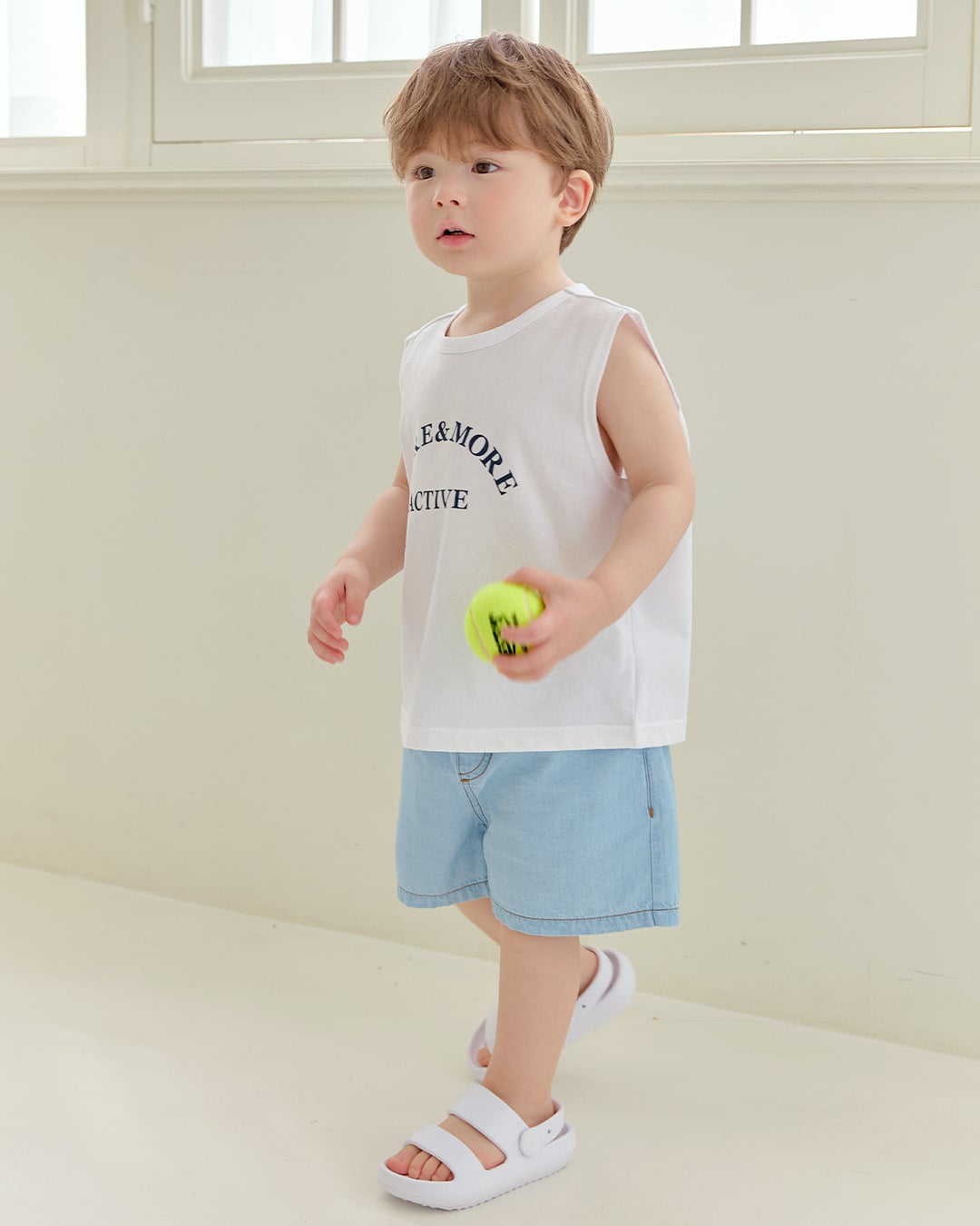 Áo ba lỗ vải cotton thoáng mát dáng suông rộng bé trai và bé gái U900S