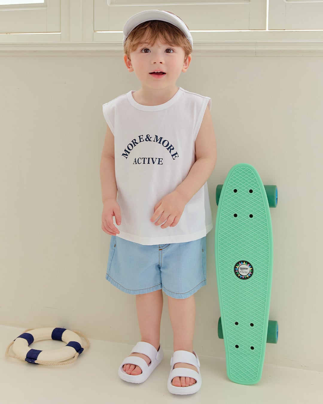 Áo ba lỗ vải cotton thoáng mát dáng suông rộng bé trai và bé gái U900S
