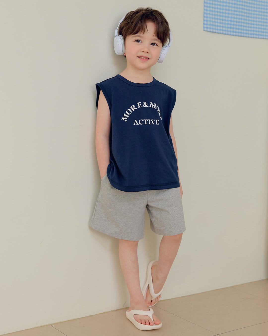 Áo ba lỗ vải cotton thoáng mát dáng suông rộng bé trai và bé gái U900S