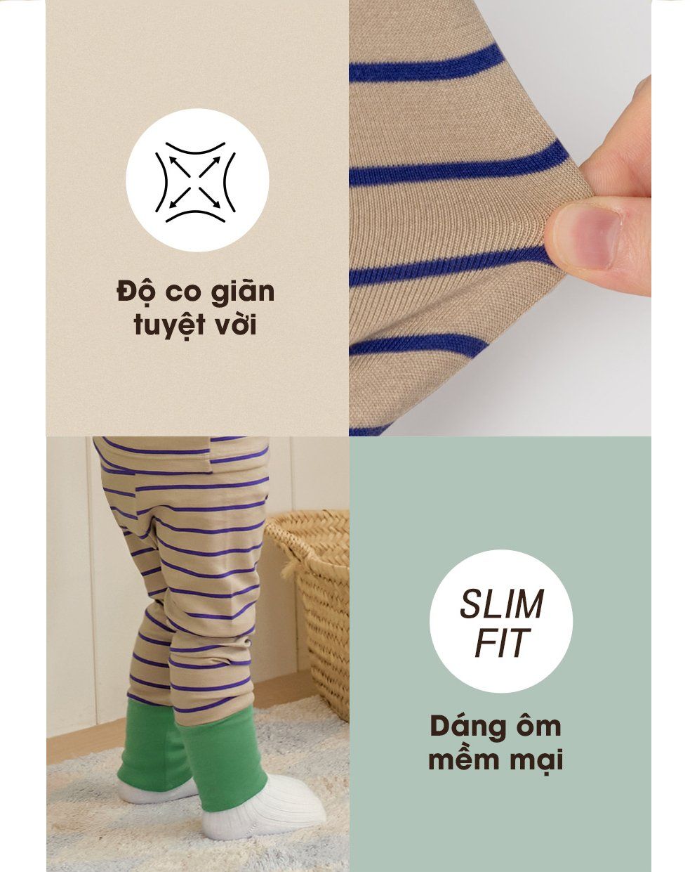 Bộ đồ dài dáng ôm cotton mịn bé trai và bé gái U1276