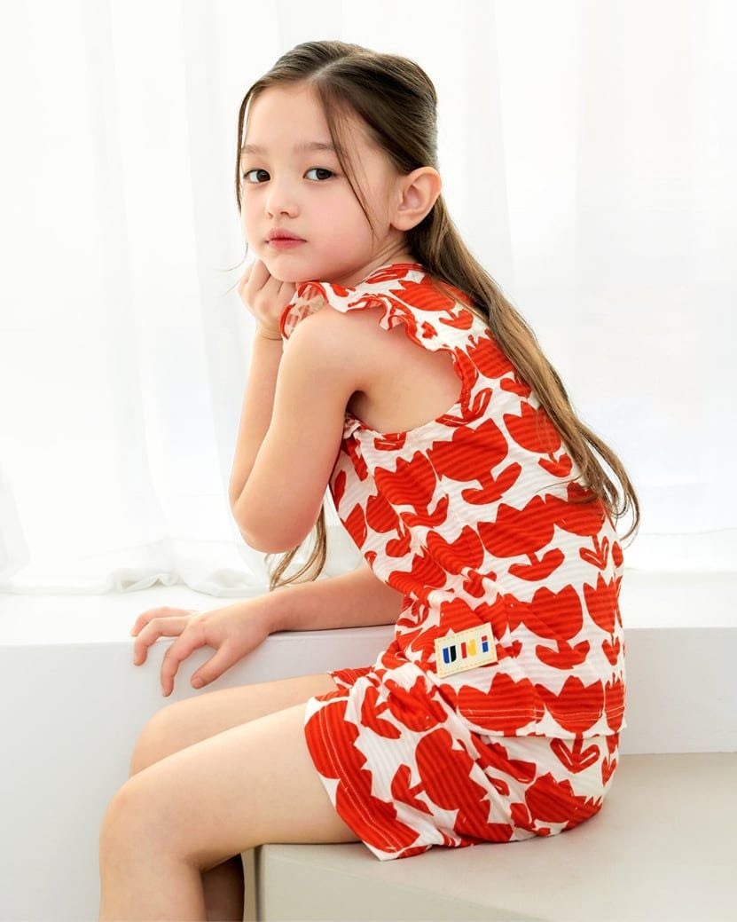 Bộ đồ ba lỗ cotton giấy bé gái U4084