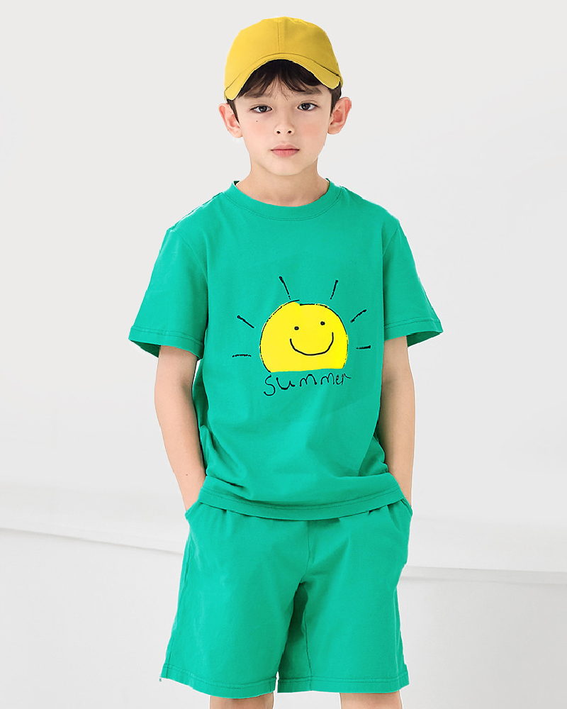 Bộ đồ ngắn cotton mịn bé trai và bé gái U3132
