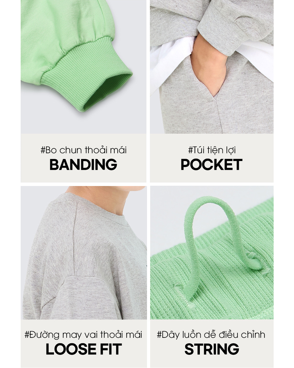 Bộ đồ dài dáng rộng cotton mịn bé gái và bé trai U1254