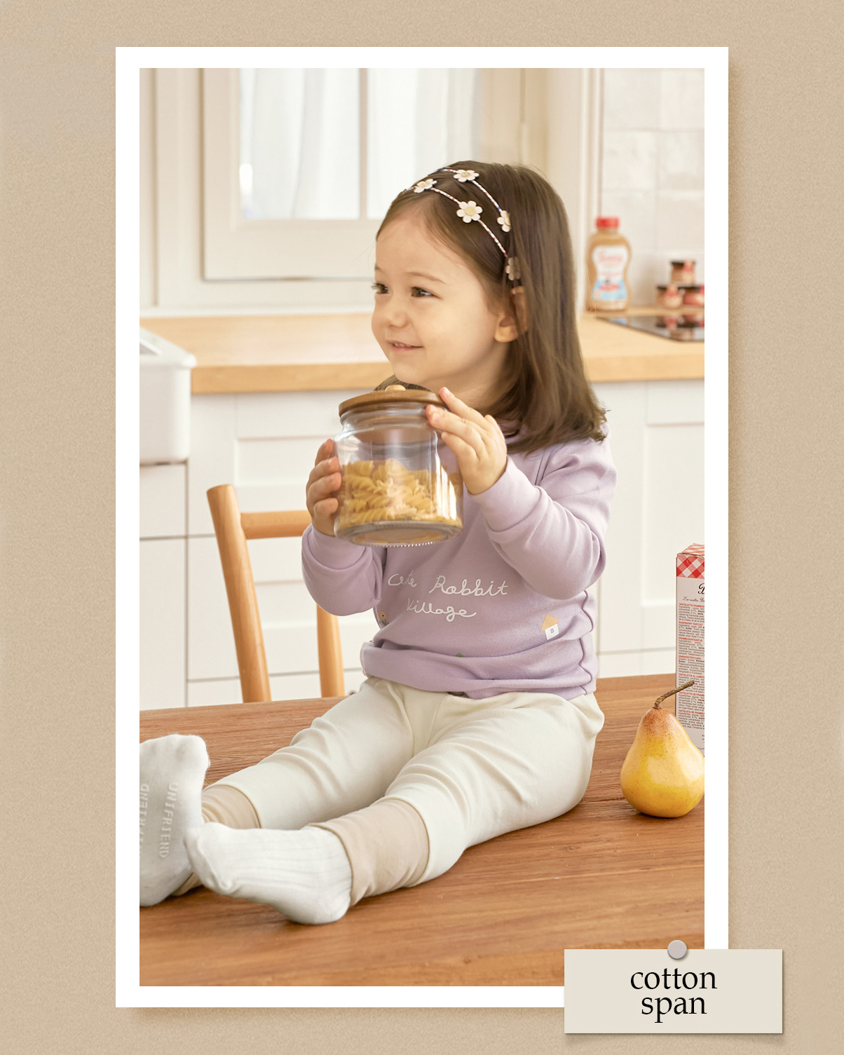 Bộ đồ dài dáng ôm cotton mịn bé gái U1258