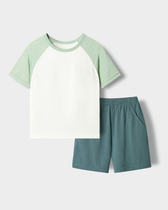 Bộ đồ ngắn mặc nhà vải Tencel Modal siêu mềm mát bé trai và bé gái U3235