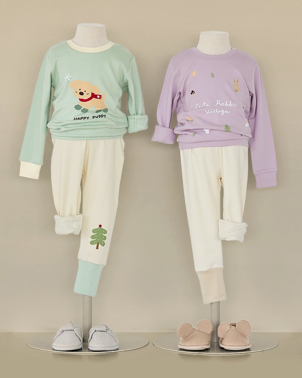 Bộ đồ dài dáng ôm cotton mịn bé gái U1258