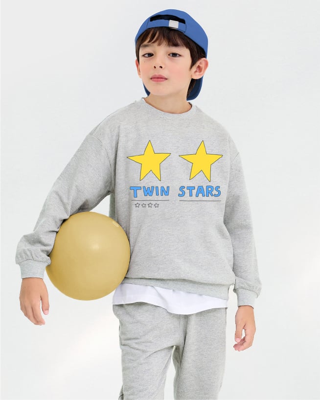 Bộ đồ dài dáng rộng cotton mịn bé gái và bé trai U1254