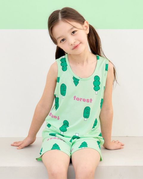 Bộ đồ ba lỗ Cool Feel mịn mỏng mát bé trai và bé gái U4085