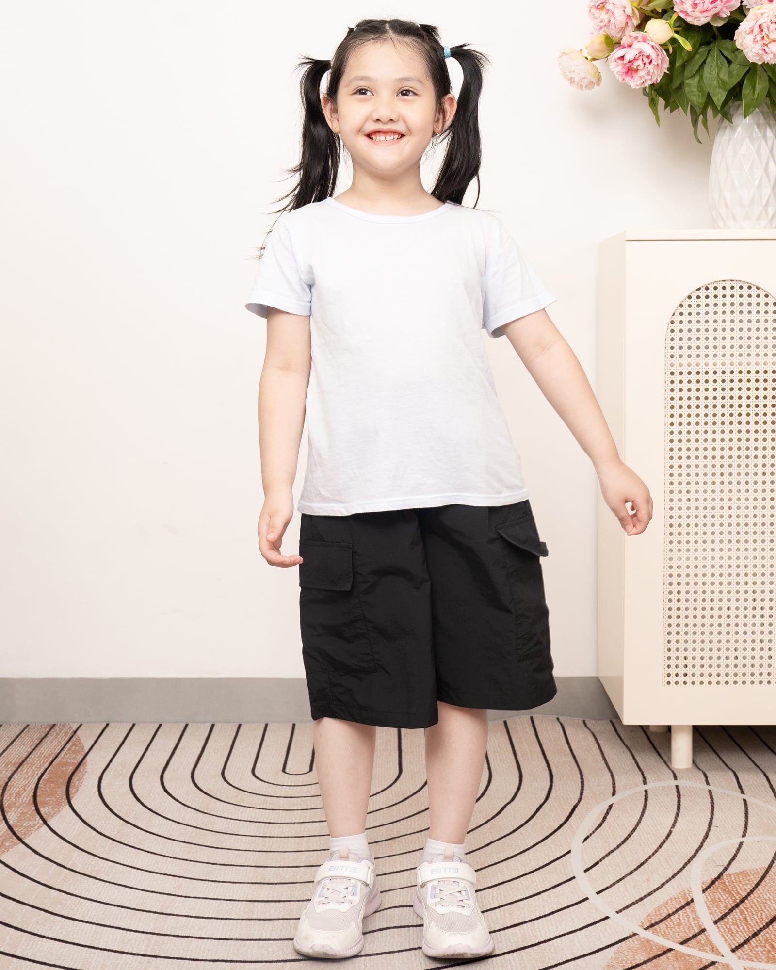 Quần short cargo vải gió siêu nhẹ, mỏng thoáng mát bé trai và bé gái U950Y