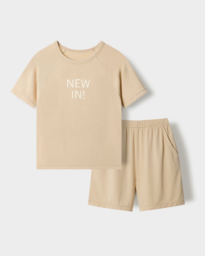 Bộ đồ ngắn mặc nhà vải Tencel Modal siêu mềm mát bé trai và bé gái U3237