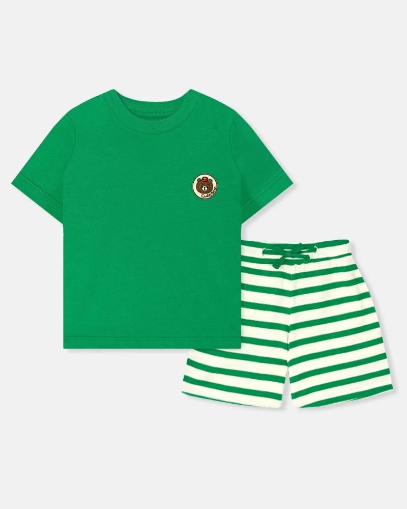 Bộ đồ ngắn cotton mịn bé trai và bé gái U3158