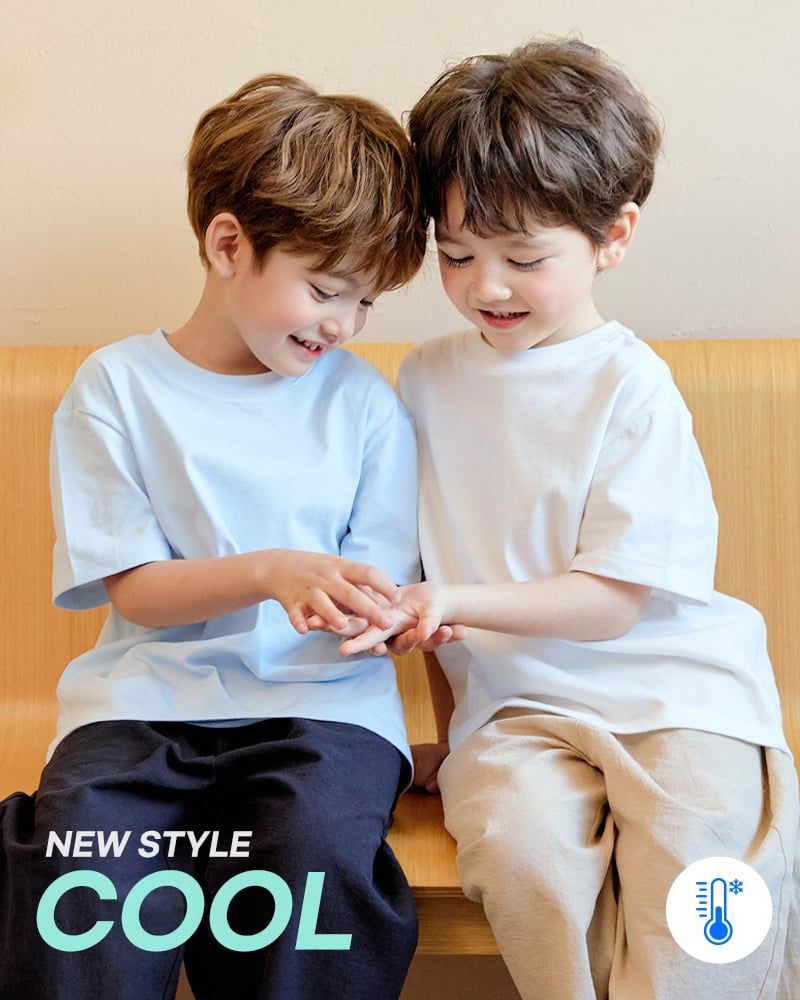 Áo thun tay ngắn vải cotton thoáng mát bé trai và bé gái U900R