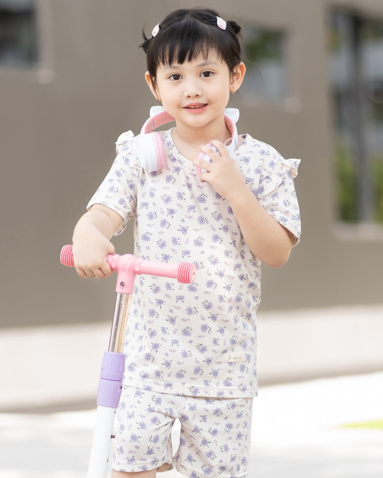 Bộ đồ ngắn cotton mịn bé gái U3177