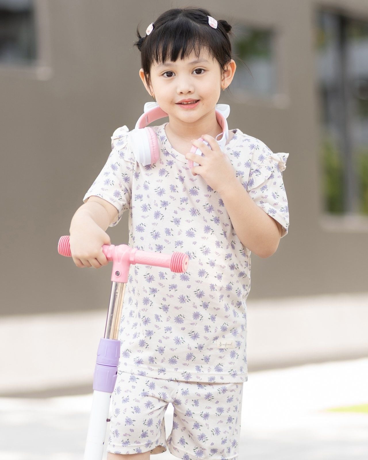 Bộ đồ ngắn cotton mịn bé gái U3177