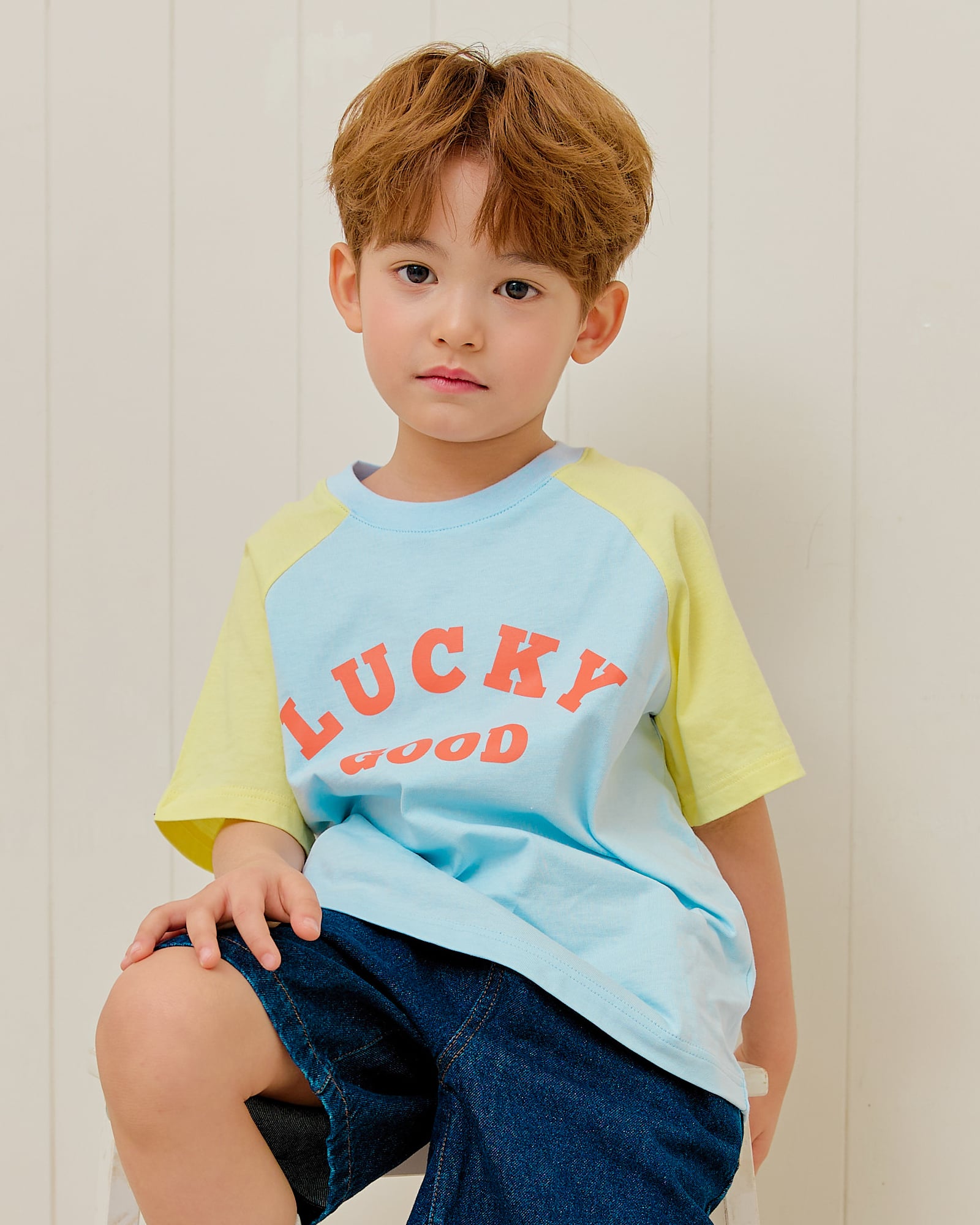Áo thun tay ngắn Raglan vải cotton cho bé trai và bé gái U900N