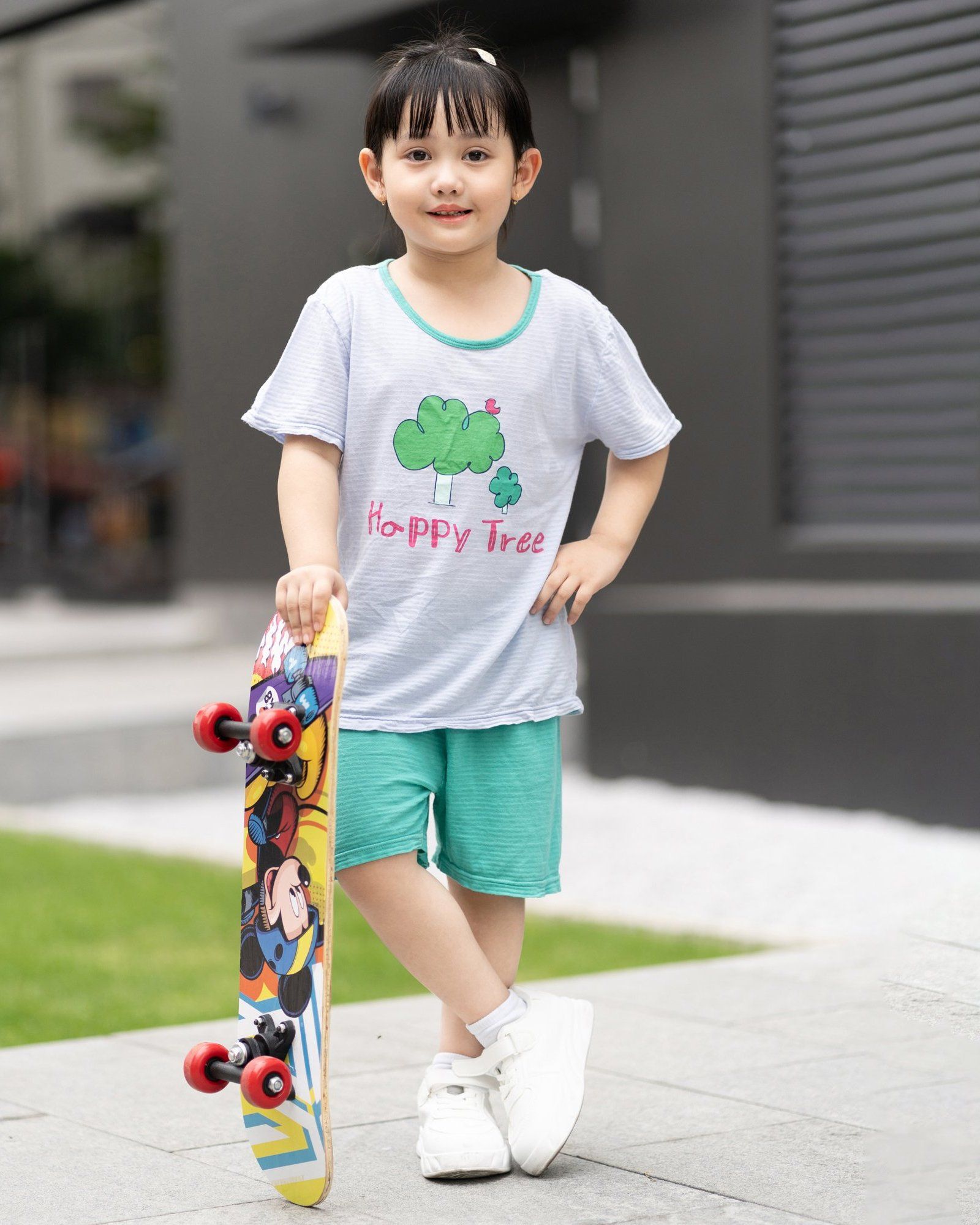 Bộ đồ ngắn cotton giấy bé gái và bé trai U3146