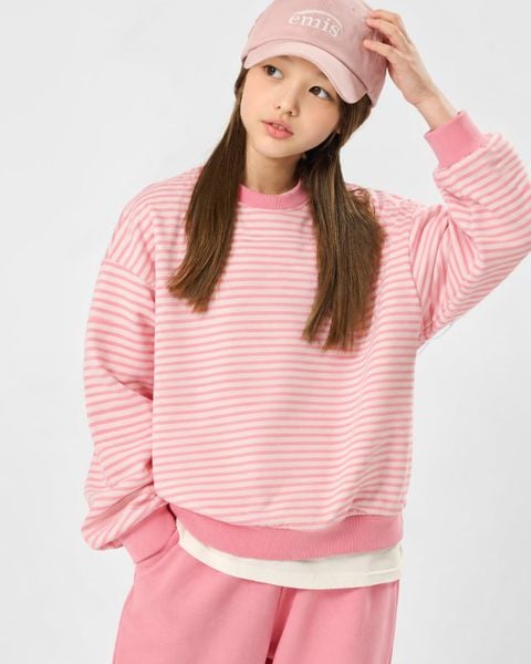 Bộ đồ dài dáng rộng vải nỉ da cá cotton bé gái U1341
