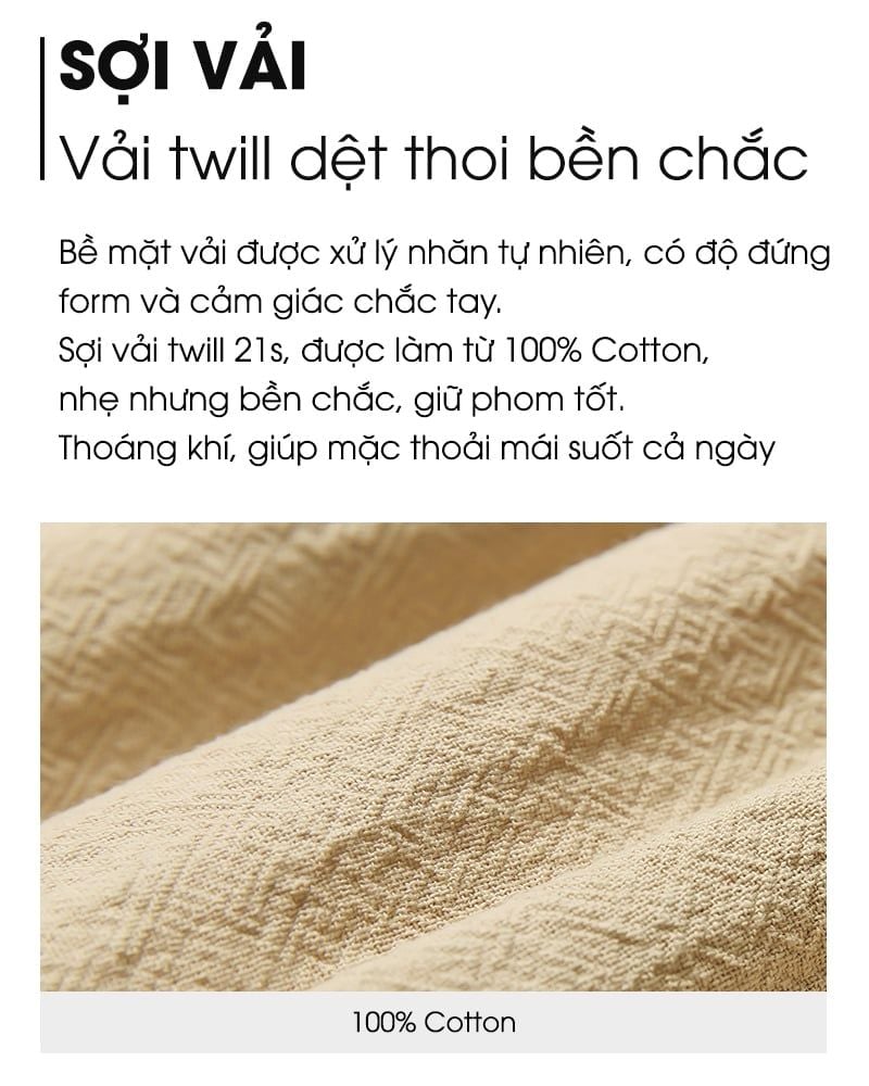 Quần vải cotton dệt thoi, mỏng nhẹ, dài đến mắt cá chân U950R
