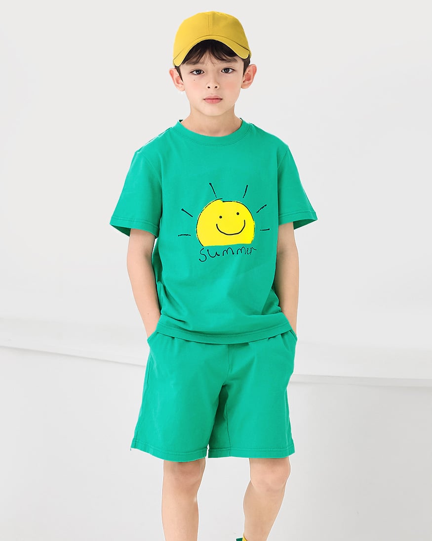 Bộ đồ ngắn cotton mịn bé trai và bé gái U3132