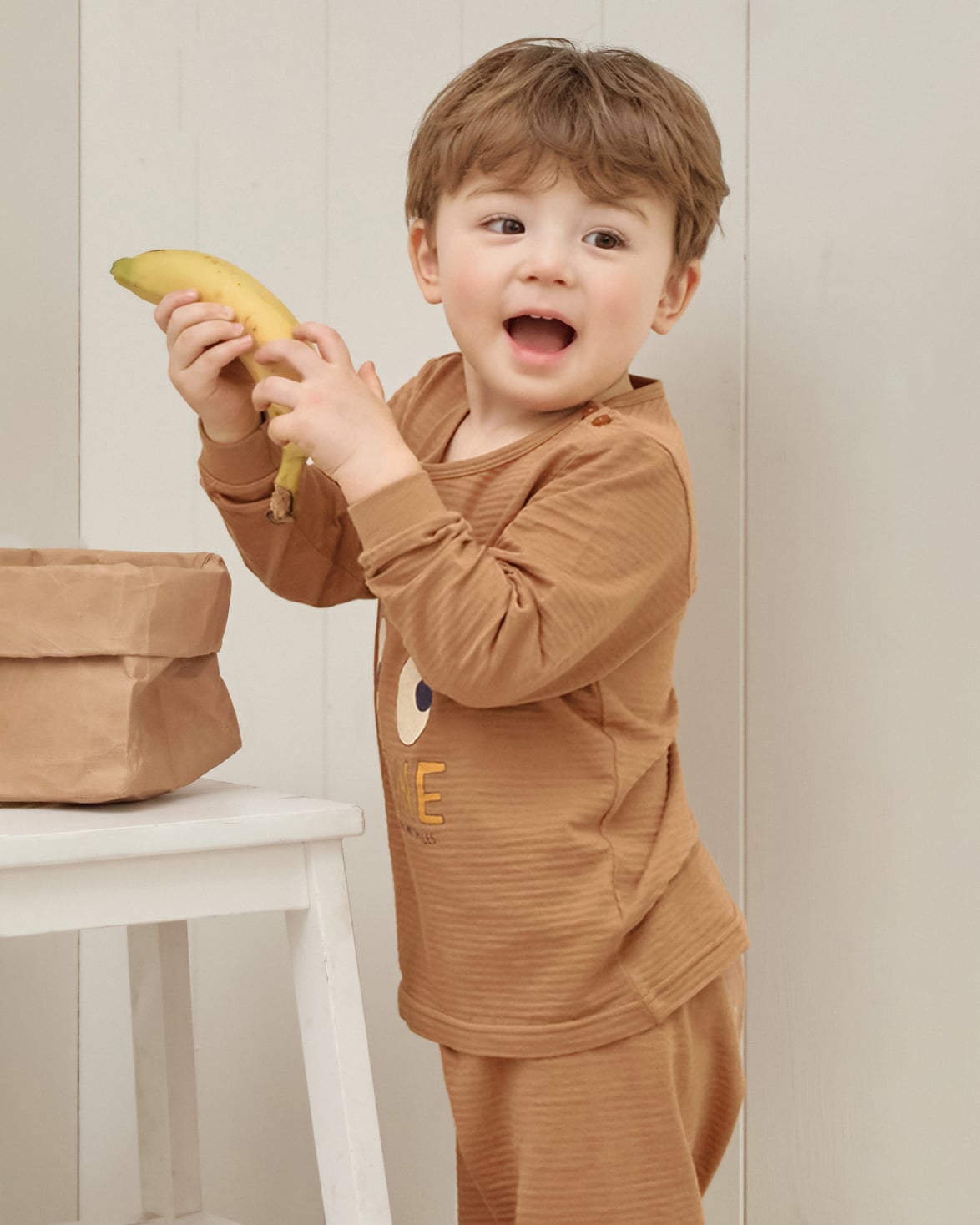 Bộ đồ dài cotton giấy dáng rộng bé trai U1310