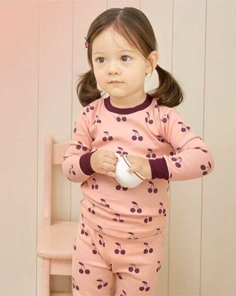 Bộ đồ dài dáng ôm cotton mịn bé gái U1261