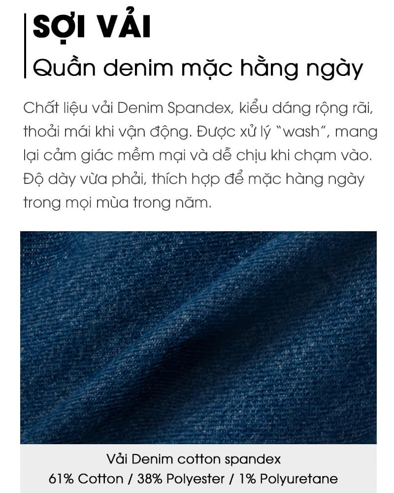 Quần jean dài ống suông co giãn bé trai và bé gái U950H