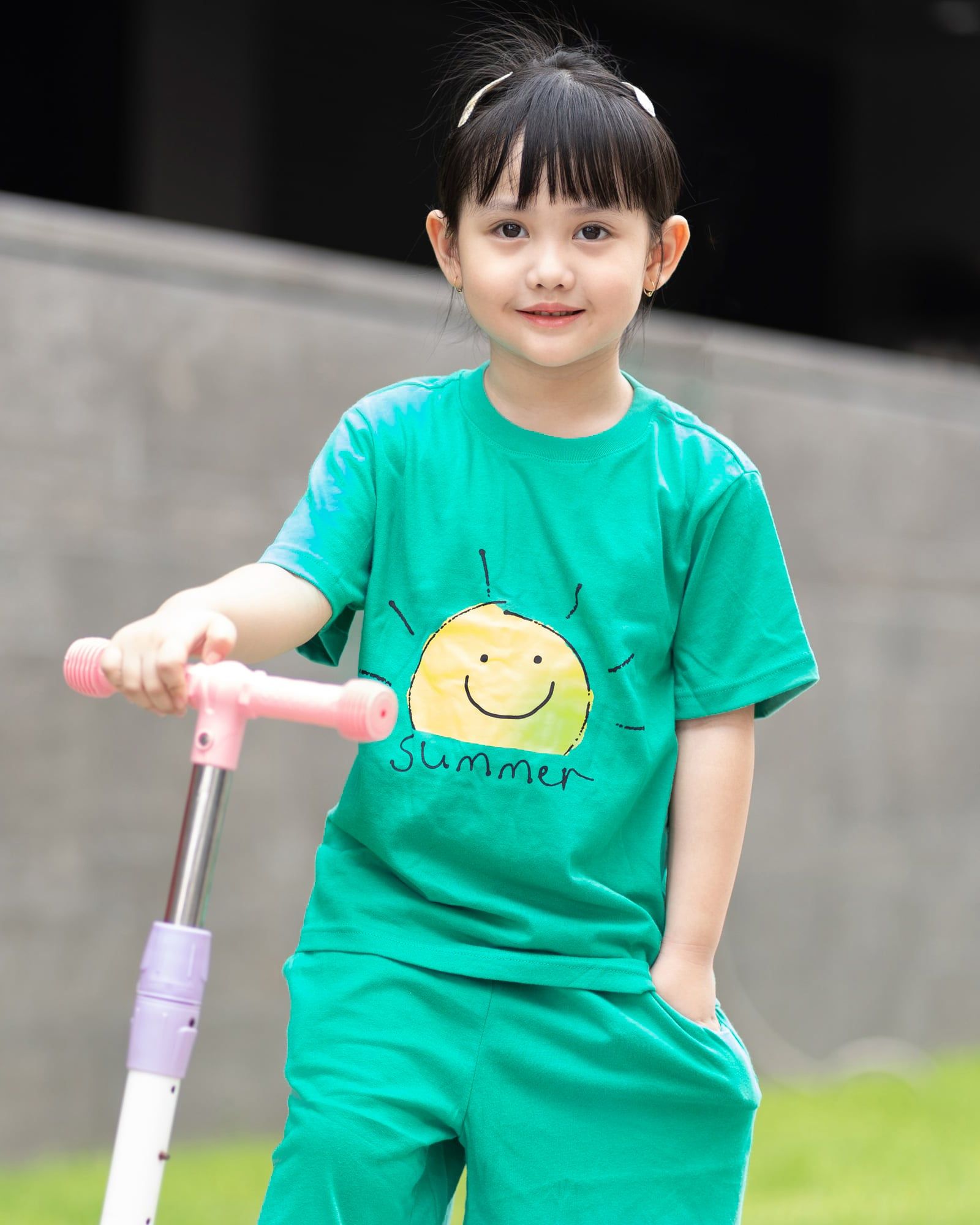 Bộ đồ ngắn cotton mịn bé trai và bé gái U3132