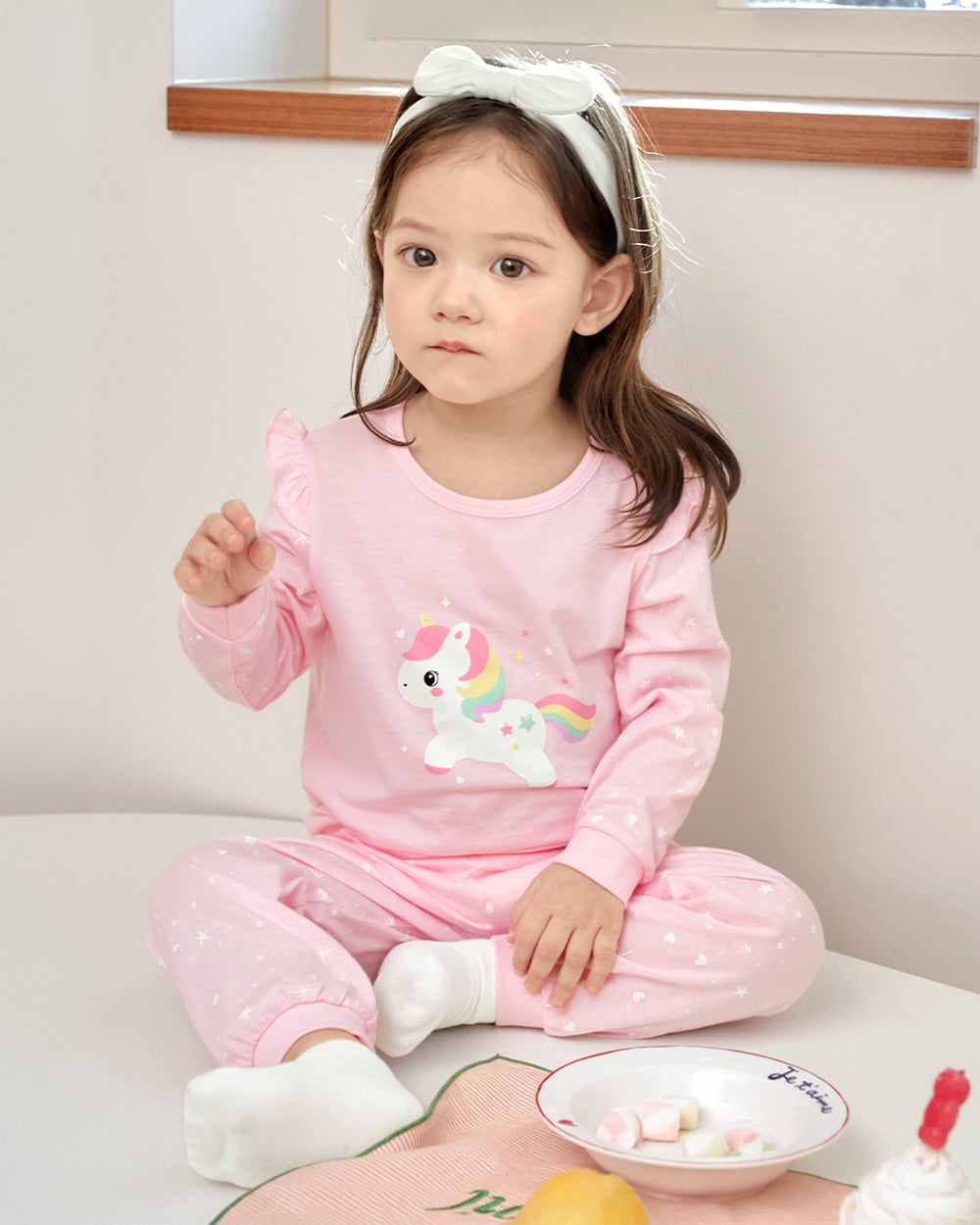 Bộ đồ dài cotton mịn dáng rộng bé gái U1309