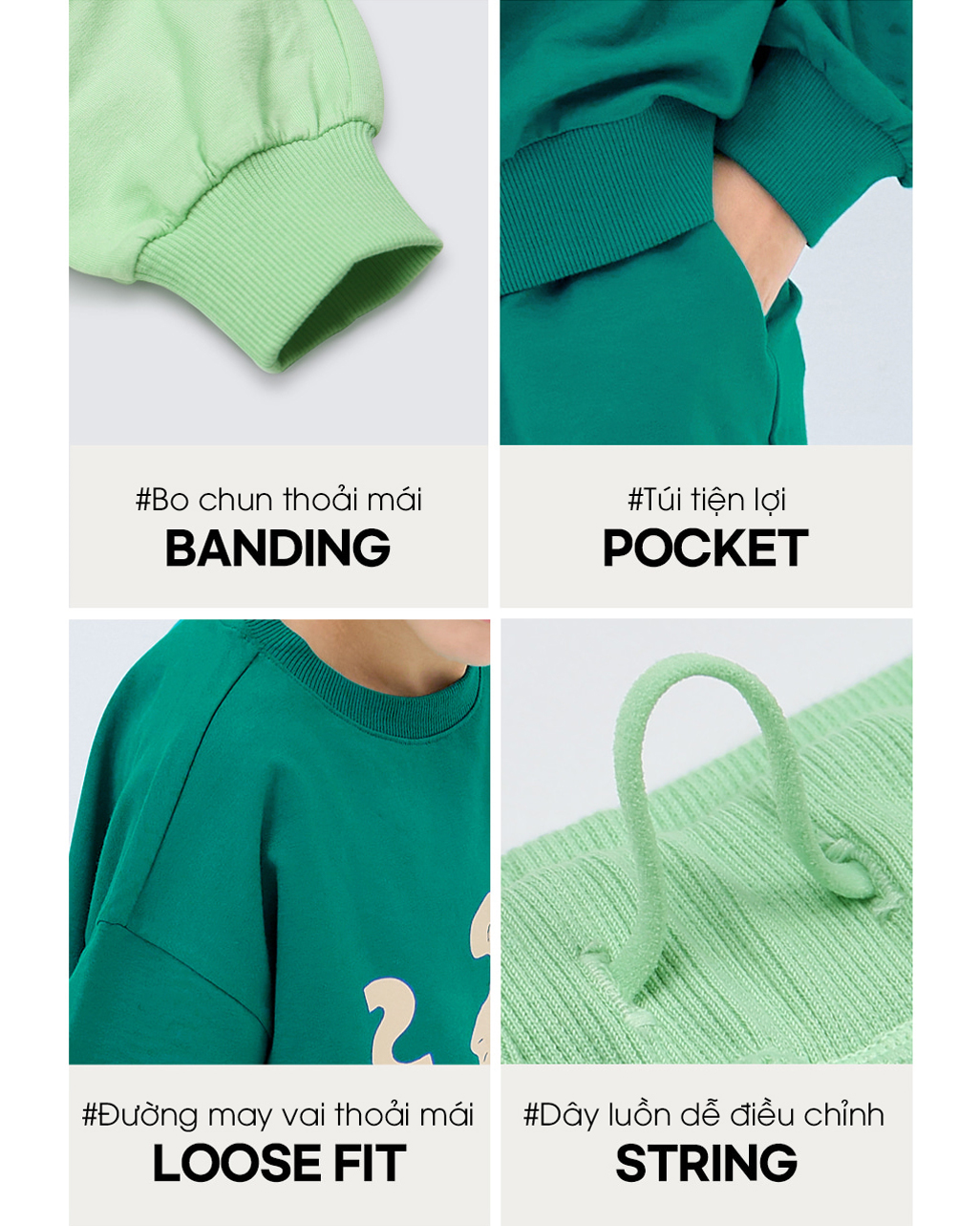 Bộ đồ dài dáng rộng cotton mịn bé trai U1256