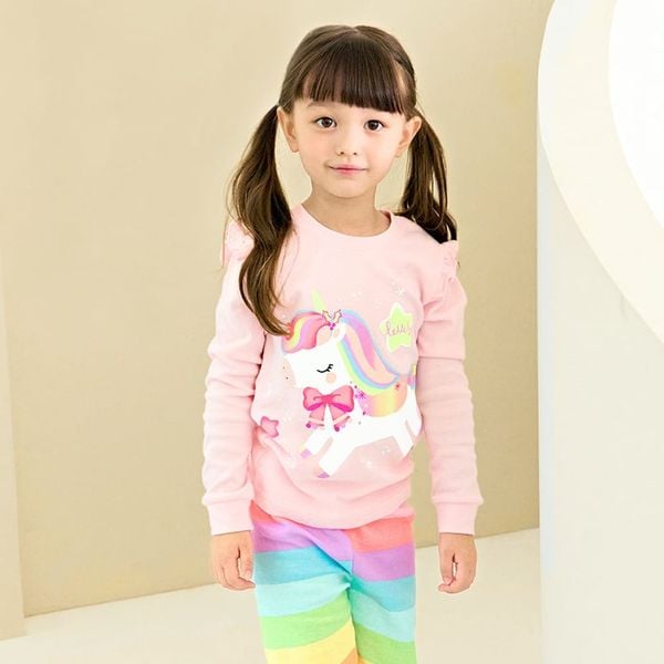 Bộ đồ dài dáng ôm cotton mịn bé gái U1073