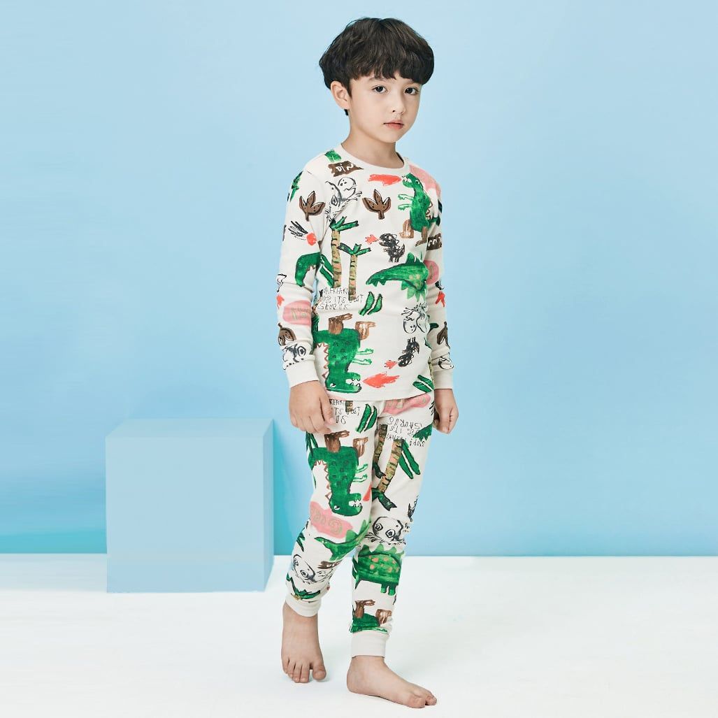 [Lẻ size] Bộ đồ dài tay cotton cho bé trai và bé gái lẻ size U8008