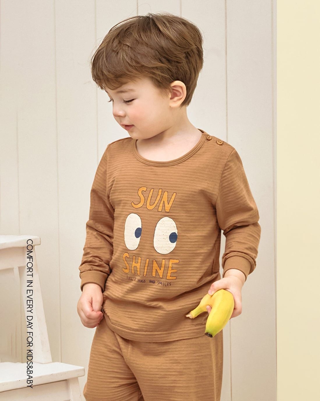 Bộ đồ dài cotton giấy dáng rộng bé trai U1310