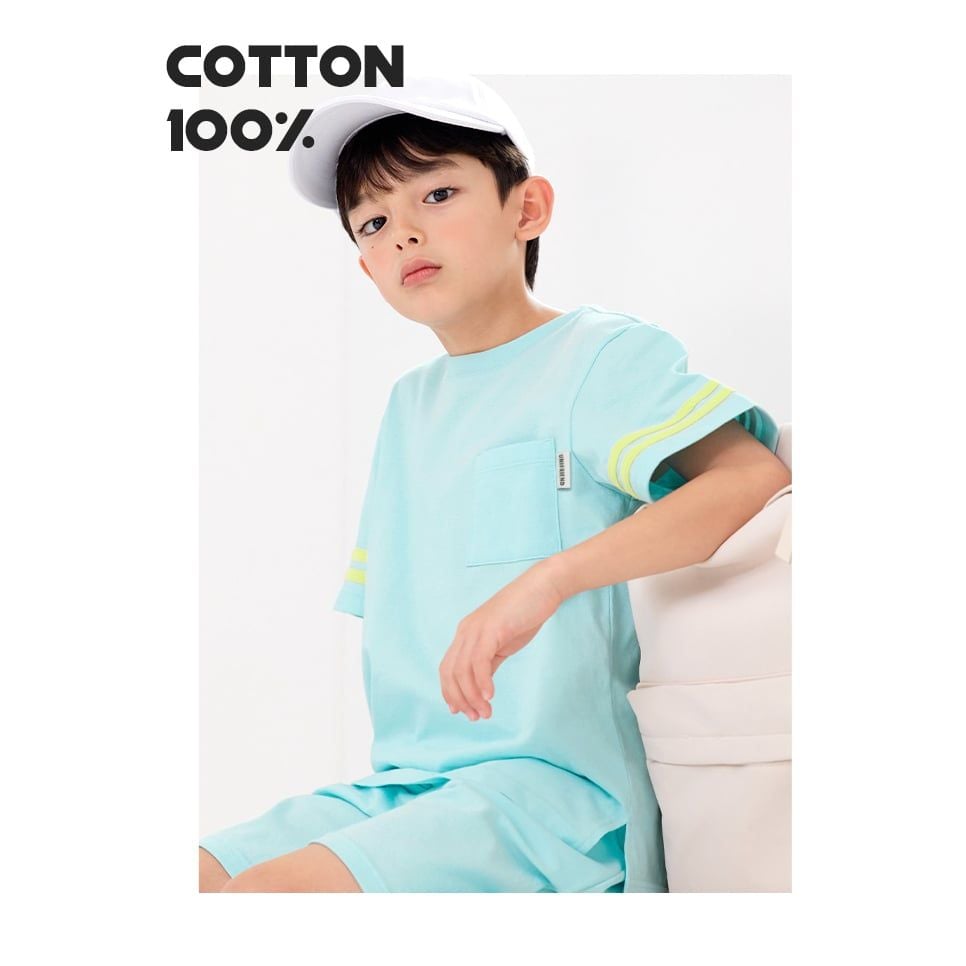 [Lẻ size] Bộ đồ ngắn dạo phố cotton cho bé trai và bé gái lẻ size U8014