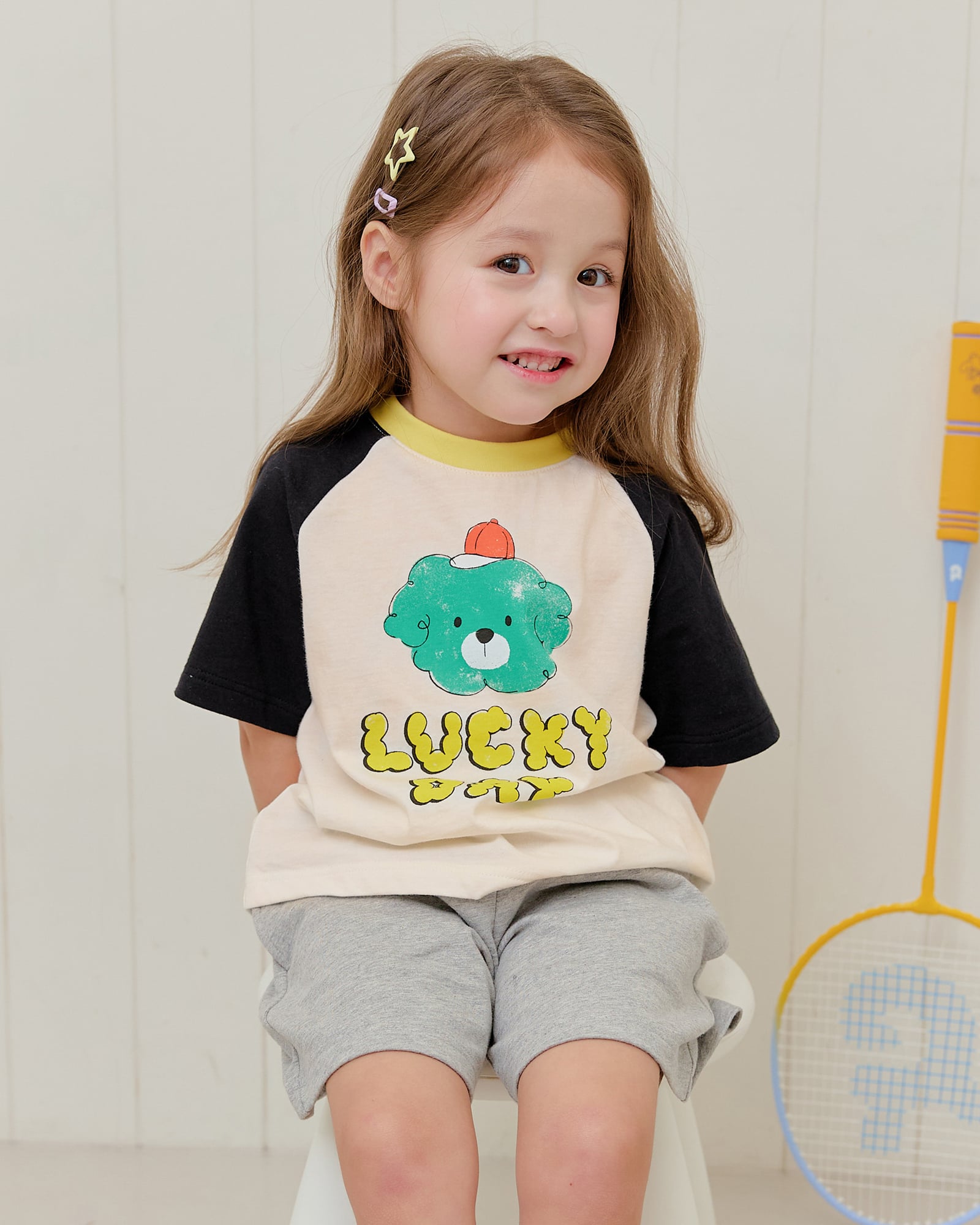 Áo thun tay ngắn Raglan vải cotton cho bé trai và bé gái U900N