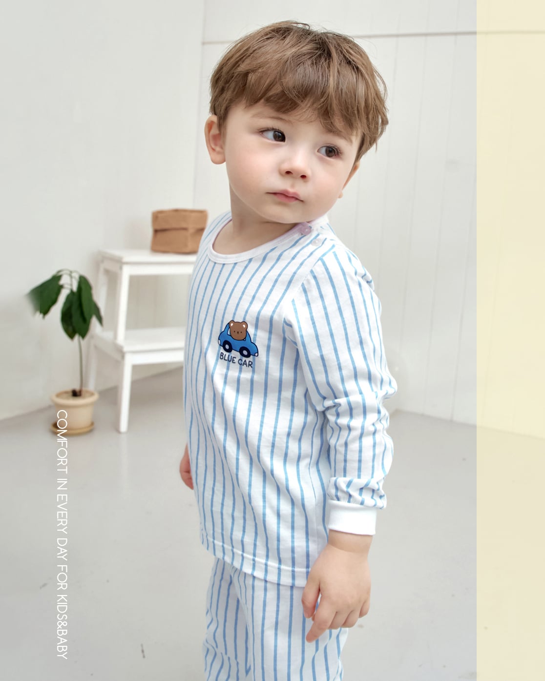 Bộ đồ dài cotton mịn dáng rộng bé trai U1306