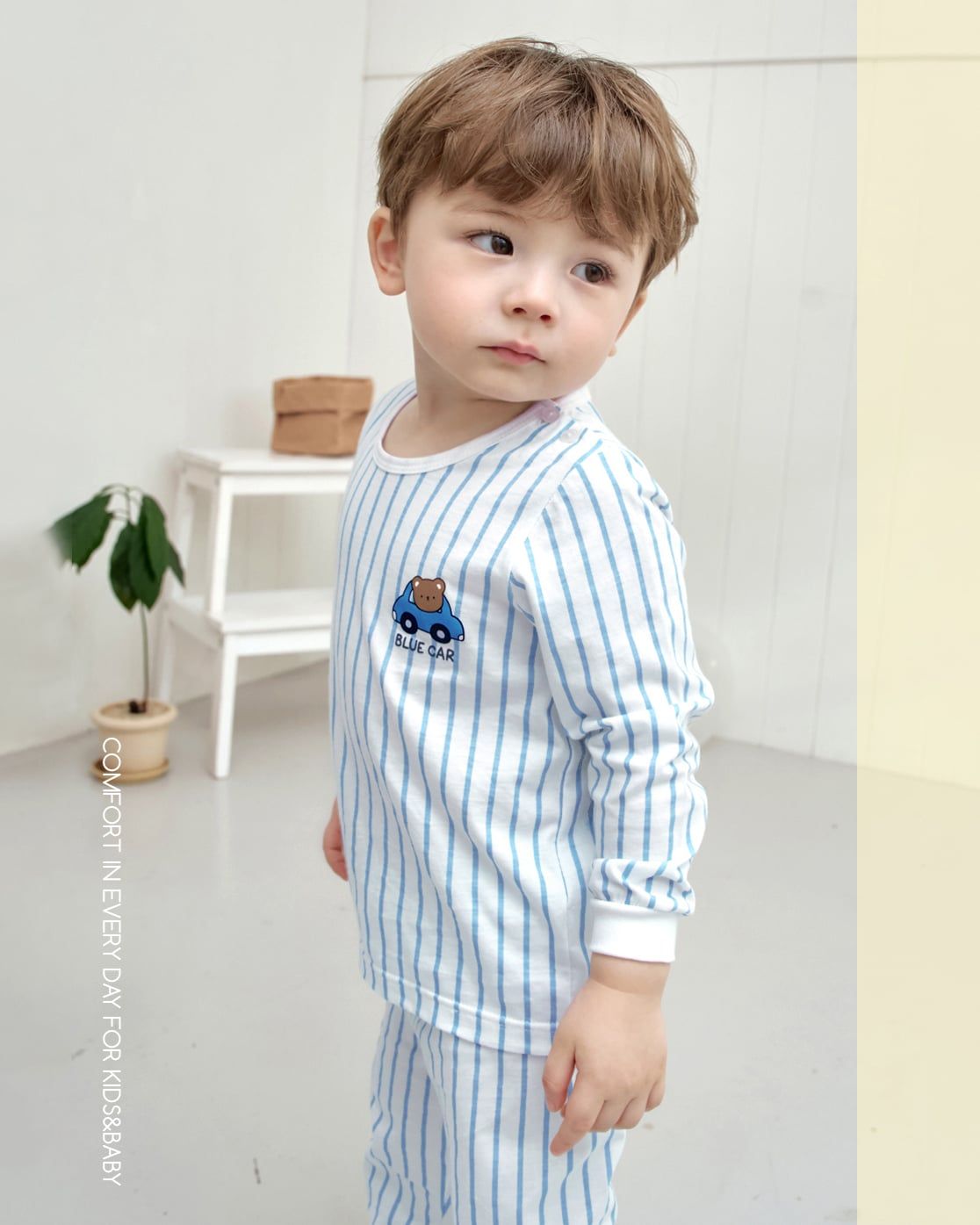 Bộ đồ dài cotton mịn dáng rộng bé trai U1306