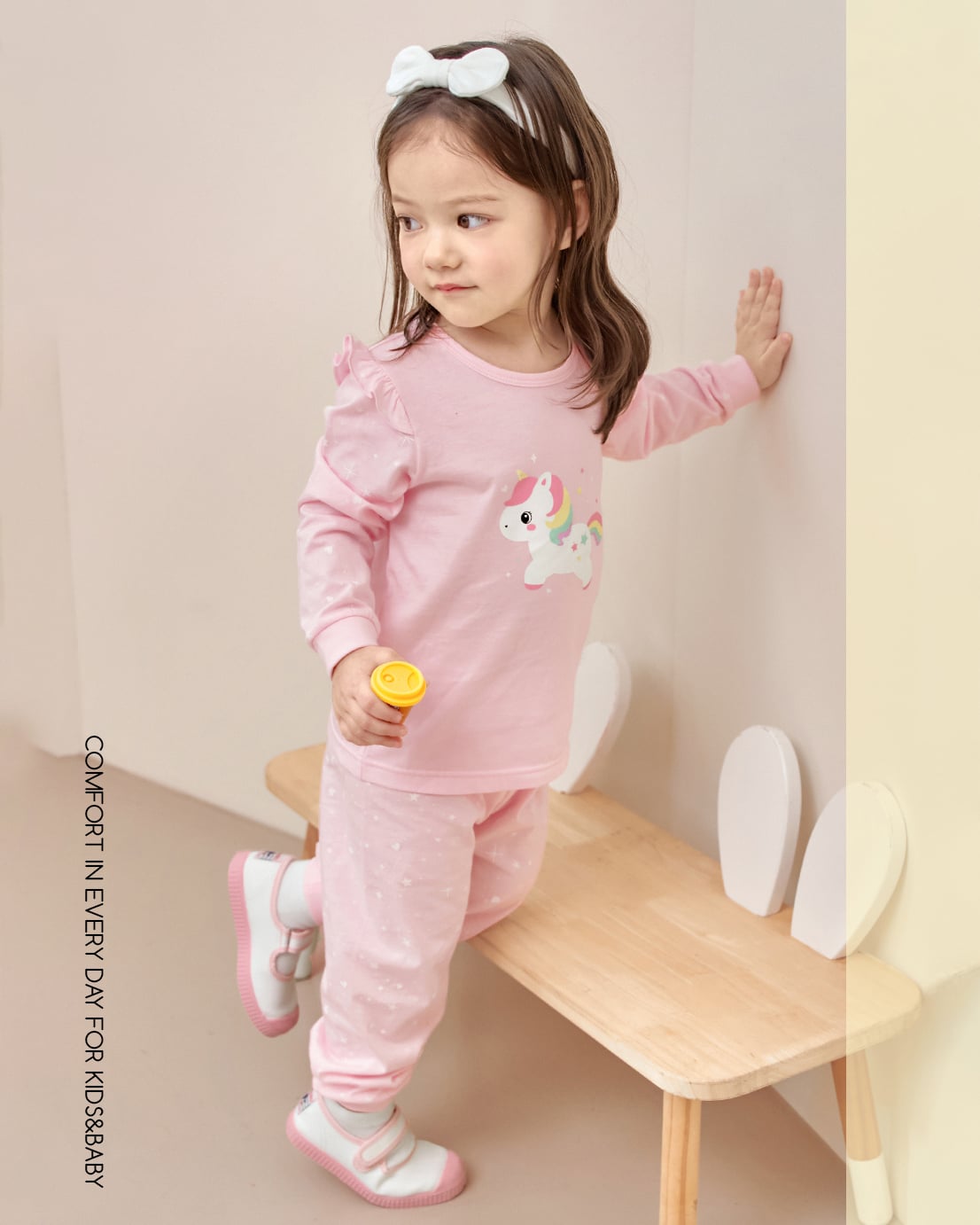 Bộ đồ dài cotton mịn dáng rộng bé gái U1309