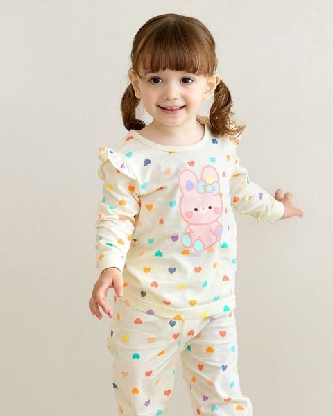 Bộ đồ dài dáng rộng cotton mịn bé gái U1190